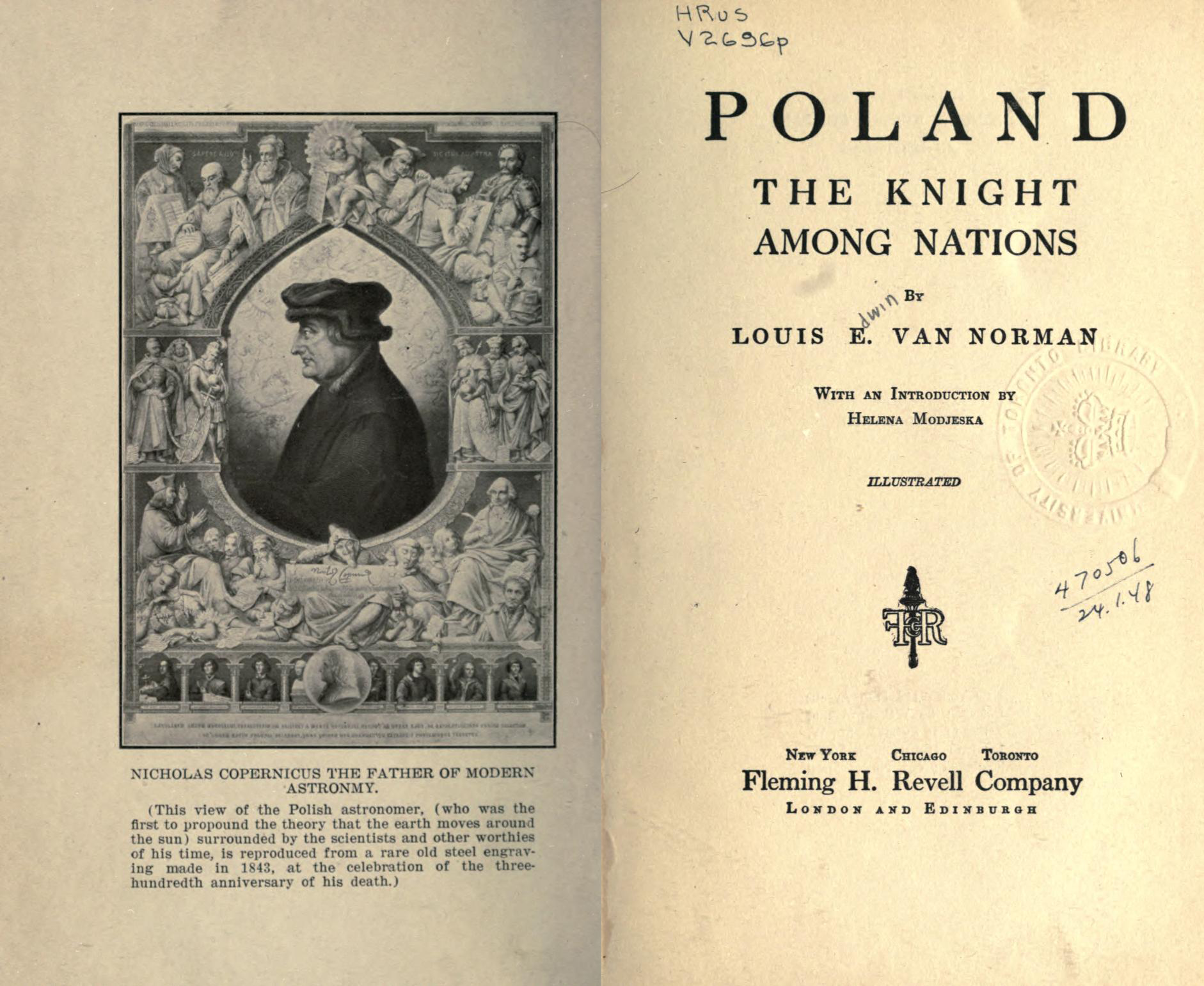 Skan strony tytułowej książki "Poland. The knight among nations"