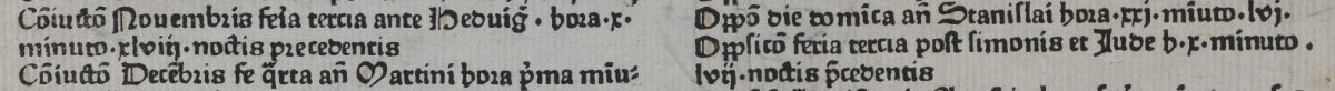 Detal z Kalendarza, z imionami św. Jadwigi i św. Stanisława
